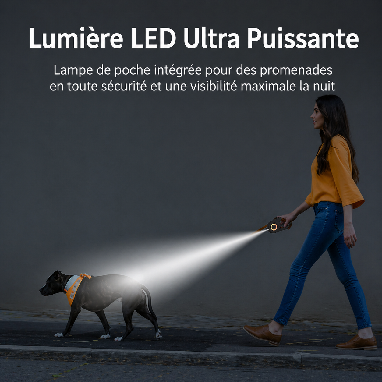 Laisse Rétractable PULSE™ LED - 3m/5m