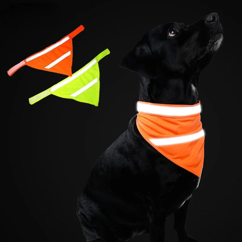 Bandana BLAZE™ Réfléchissant pour Chien - Foulard Triangulaire Sécurité Nuit, 3 Tailles