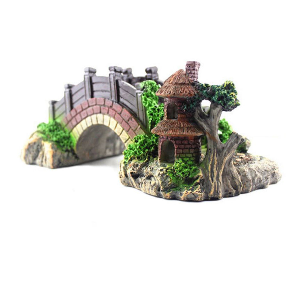Pont Arche Rétro Noir & Rouge pour Aquarium